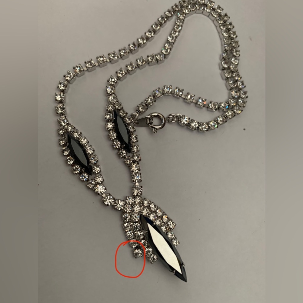 New vintage LOOSE Alaskan Black Diamond Austrian crystal necklace